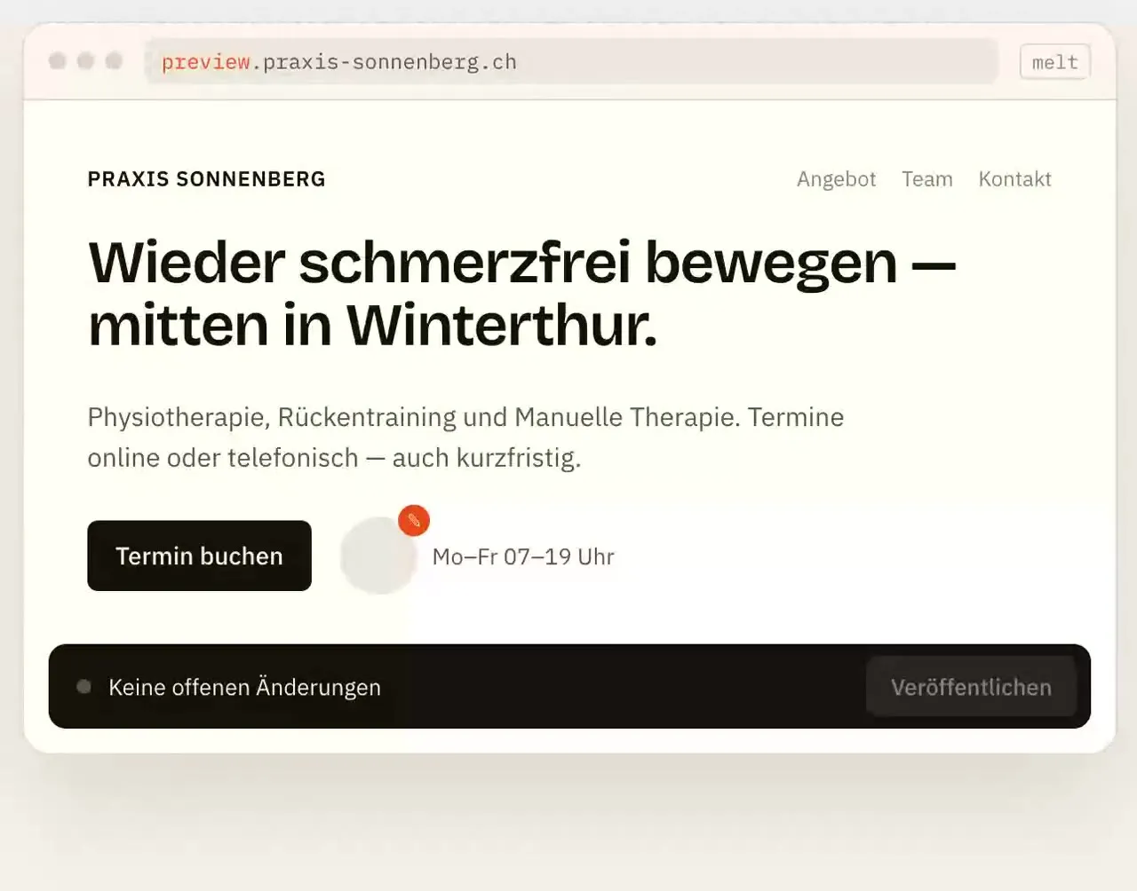 Text direkt auf der Seite bearbeiten, Wort hervorheben, veröffentlichen